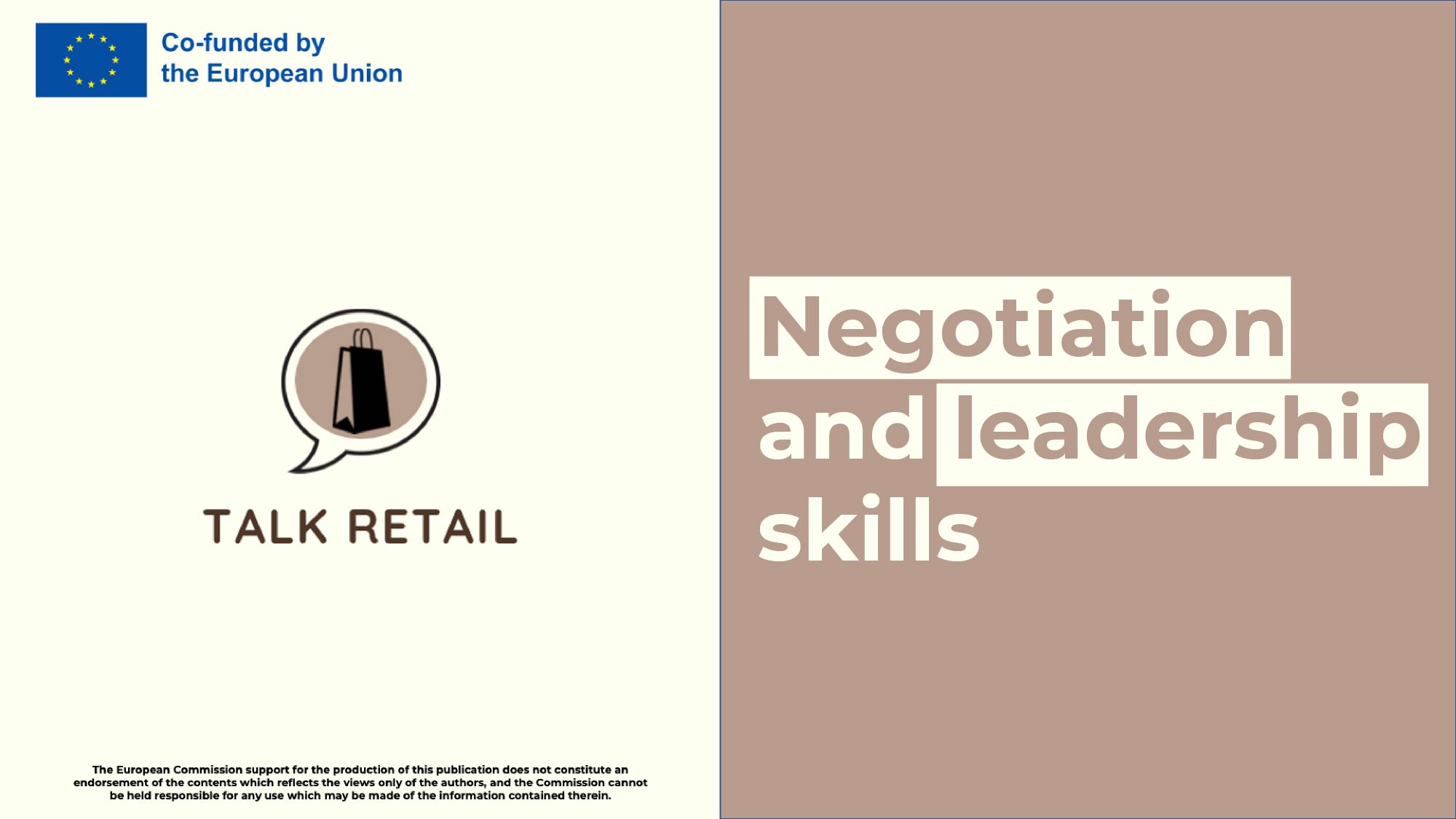 Course 8 - Negotiation and leadership skills